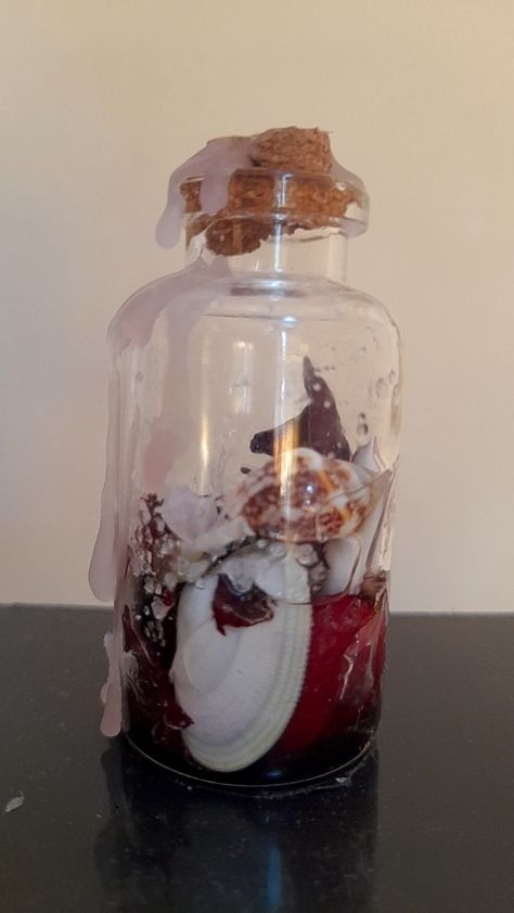 Aphrodite, jar, offering, honey, sea salt, seashells, rose, jasemine, jewel, pink candle, wax, Goddess, love, beauty, glamour, self love, witch, pagan, witchcraft Aphrodite Candle Offering, Aphrodite Shrine, Aphrodite Offering, Pink Candle, Pagan Witchcraft, Pink Candles, Aphrodite, Candle Wax, Sea Salt