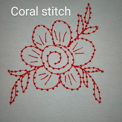 Coral stitch looks like a knot and is used for outline work in hand embroidery designs. Thicker the thread more prominent is the stitch. Coral Stitch Embroidery Design, Coral Stitch Embroidery, Coral Stitch, Stitch Embroidery Design, Clay Fairy, Clay Fairy House, Clay Fairies, Running Stitch, Thread Work