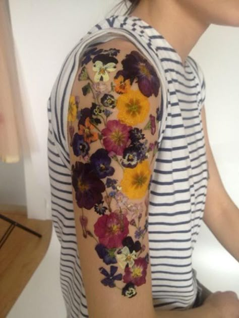 Love the color and texture. Very Klimt. Near my collarbone?                                                                                                                                                                                 More Tattoo On, A Flower, Flower Tattoo, Flowers