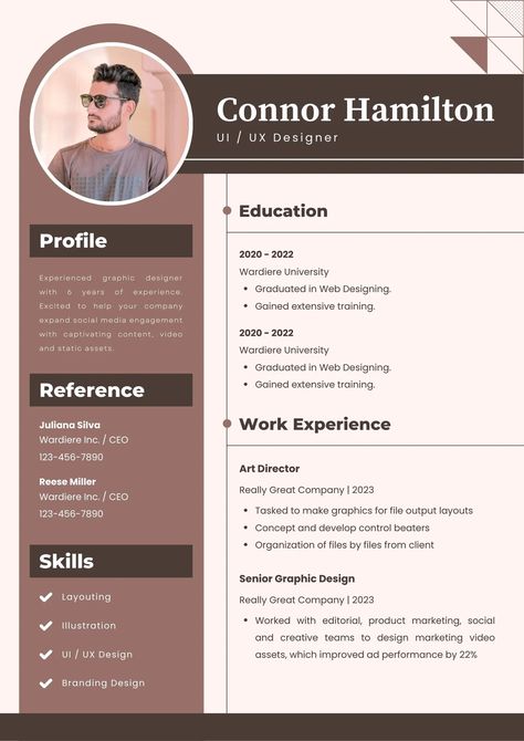 Resume Template Blank, Cv Graphic Design, Persona Profile, Blank Resume Template, Graphic Designer Cv, Finance Resume, Designer Resume Template, Graphic Designer Resume Template, Professional Cv Design