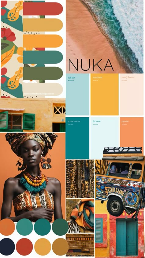 African Color Palette, Afro Clothing, Mood Boards Ideas, Fashion Design Projects, Colour Moodboard, African Motifs, Mood Board Fashion Inspiration, Colours Palette, Sketchbook Aesthetic