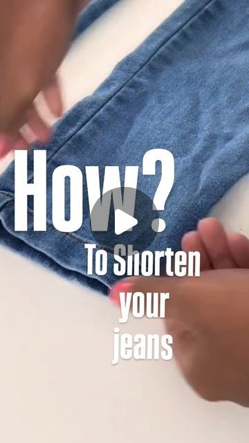 Geetasharma | Fashion Designer & Business Coach on Instagram: "How to Shorten Your Jeans While Keeping The Original Hem ||  @sewithgeet   If you're looking to shorten your pants, you don't have to worry about ...this video shows how to shorten your skinny jeans pants..step by step., fast!  [Sewing, Fashion Brands,  Fashion Designing, Apparel Marchantdiser, illustration, Sketching, Embroidery, ]  #sewing #couture #fashiondesigningforbeginners #fadhion #stitchingideas ##tipscostura #coser #tendenciascostura #trucosdecostura #costura  Kya ye hack achha lga?" Altering Jeans Legs Tutorials, How To Shorten Pants, Shorten Jeans With Original Hem, How To Hem Pants Without Sewing, Shorten Pants Original Hem, How To Fix Long Jeans Hem Pants, How To Take Up Trousers Hem Pants, Easy Sewing Tips To Resize Your Jeans, Making Jean Shorts