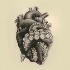 A Drawing, A Heart, Octopus, Black And White, On Instagram, White, Instagram, Black, Art