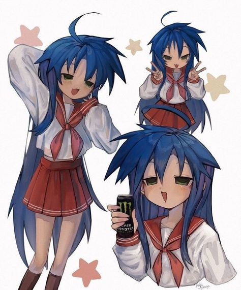 Izumi Konata, Arte 8 Bits, Swag Art, Poses References, Lucky Star, 영감을 주는 캐릭터, Cute Art Styles, Art Inspiration Drawing, Funky Art