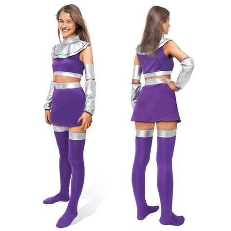 PRICES MAY VARY. 【Starfire Cosplay Costume】The design of the women's Starfire cosplay costume is inspired by thecharacter Koriand'r in the movie. Our costumes restore the character's image and are loved by fans, making them a good choice for cosplay. 【Princess Koriand'r Costume Includes】Navel top x 1, skirt x 1, stockings x 2, sleeves x 2. All-in-one costumes transform you into the perfect character. 【Material】Titans Starfire costume is made of polyester and spandex, which is elastic and breatha Starfire And Robin Costume Couple, Star Fire Costume, Starfire Halloween Costume, Anime Costume Women, Arthur Halloween Costume, Starfire Costume, Us Costume, Starfire Cosplay