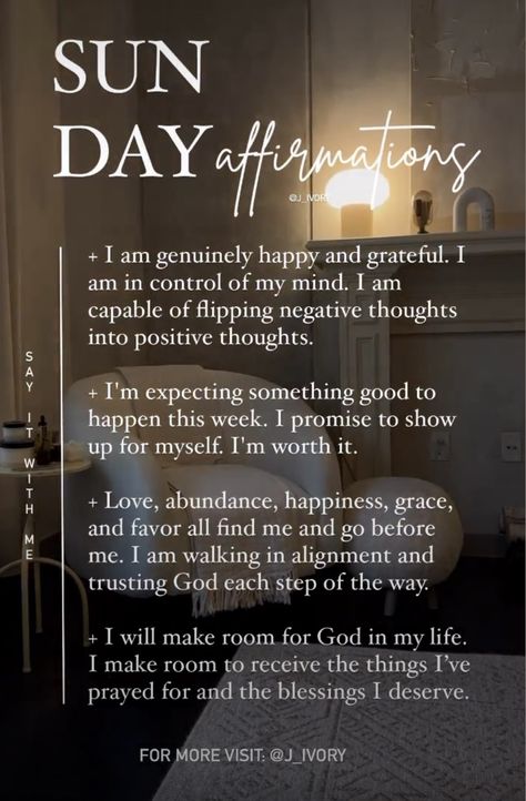 Sunday Affirmations, Sunday Aesthetic, Aesthetic Affirmations, Im Worth It, Christian Affirmations, Self Care Routine, Negative Thoughts, Positive Thoughts, Pretty Quotes