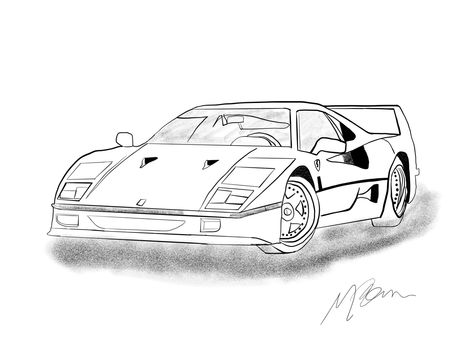 Ipad Sketch, Ferrari F40, Car Sketch, Pretty Tattoos, Ferrari, Ipad, Sketch, Tattoos