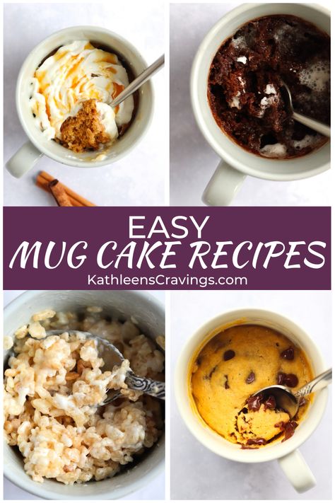 All you need is a microwave and a mug to make a delicious single serving dessert! Check out some of my favorite easy mug cake recipes. Molten Chocolate, Sugar Cookie, Chocolate Chip Cookie, Rice Krispie, Coffee Cake, and MORE! Microwave Mug Cake Recipes, Microwave Recipes Dessert, Mug Dessert Recipes, Paleo Mug Cake, Microwave Mug Cake, Super Senior, Mug Cake Recipes, Microwave Mug Recipes, Vegan Mug Cakes