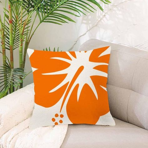 Amazon.com: IBILIU Throw Pillow Covers Orange Hibiscus Cushion Pillow Case Home Decor Pillowcase 18x18 Inches : Home & Kitchen Orange Hibiscus, Cushion Pillow, Pillow Cushion, Pillow Case, Pillowcase, Hibiscus, Home Kitchen, Throw Pillow Covers, Throw Pillow