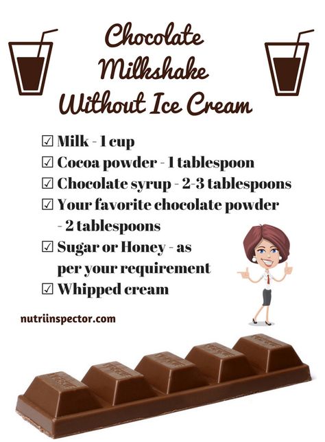 Chocolate Milkshake Without Ice Cream #chocolate #milkshake via @nutriinspector Chocolate Milkshake Without Ice Cream, Milkshake Recipe Without Ice Cream, Milkshake Without Ice Cream, Chocolate Shake Recipe, Milkshake Recipe Chocolate, Ice Cream Chocolate, Milkshake Recipe, Easy Drink Recipes, Frozen Chocolate