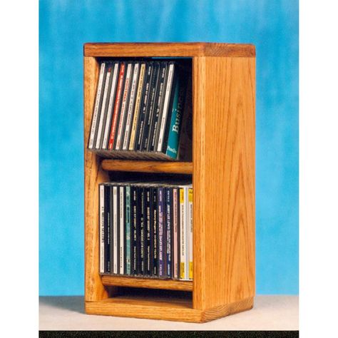 The Wood Shed Solid Oak Dowel 28 CD Media Cabinet Clear Oak Dvd Cabinets, Home Entertainment Furniture, Cd Rack, Cd Storage, Dvd Storage, Storage Table, Honey Oak, Wood Shed, Wall Mounted Cabinet