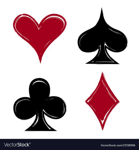 Playing Card Suits Design, Deck Of Cards Drawing, Playing Card Symbols, Card Symbols, Joker Playing Card, Card Suits, Custom Playing Cards, Business Card Design Inspiration, Playing Cards Design