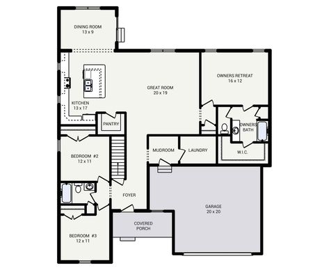 Woodside | 3 Bedroom, 2.0 Bath House Plan - 1800 Sq Ft House Plans Farmhouse With Basement, 1800 Sq Ft House Plans Farmhouse, 1800 Sq Ft House Plans, Laundry Mud Room, House Plans Farmhouse, 3 Bed 2 Bath, Bath House, Covered Porch, 3 Bedroom