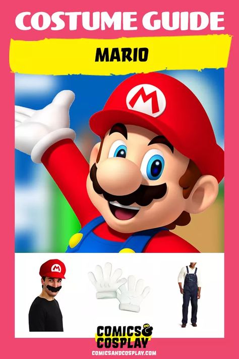 Homemade Super Mario Costumes, Diy Mario Hat Easy, Mario Nabbit Costume, Toad Cosplay Mario, Diy Mario Hat Foam, Mario Costume Diy, Super Mario Hat, Mustache Shapes, Super Mario Costumes