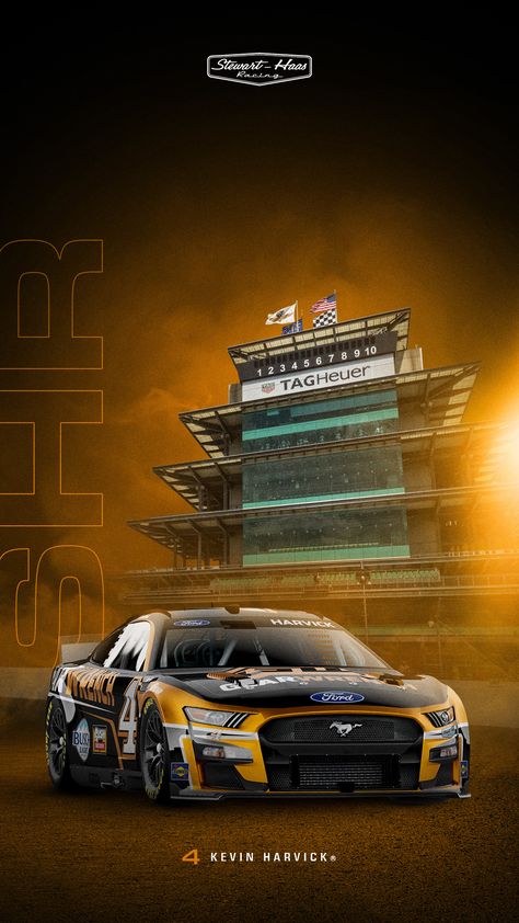 Nascar Poster, Nascar Wallpaper, Night Racing, Ford Mustang Wallpaper, Race Car Track, Cat Phone Wallpaper, Mustang Wallpaper, Nascar Cars, Kevin Harvick