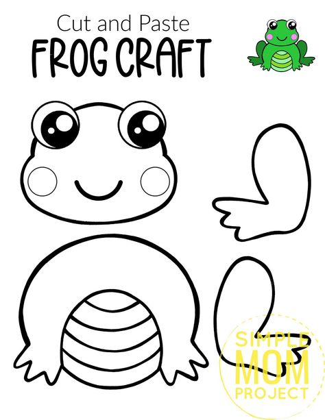 Frog Cutout Template, Build A Frog Printable, Simple Frog Craft, Frog Patterns Printable, Build A Turtle Printable, Rainforest Frog Craft, Frog Feet Template, Frog Prince Craft, Letter F Printables Free