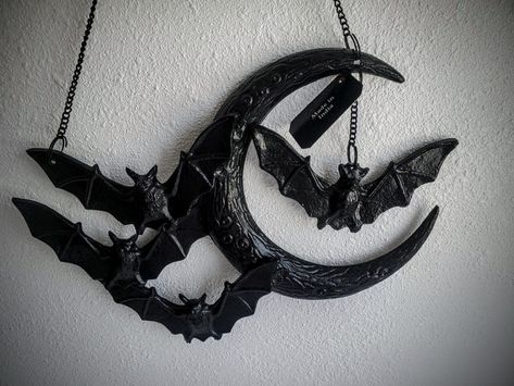 Gothic Bathroom Ideas, Haunted Manor, Gothic Bathroom, Clay Halloween, Bat Wall, Global Textiles, Goth Home, Fun Halloween Decor, Goth Home Decor