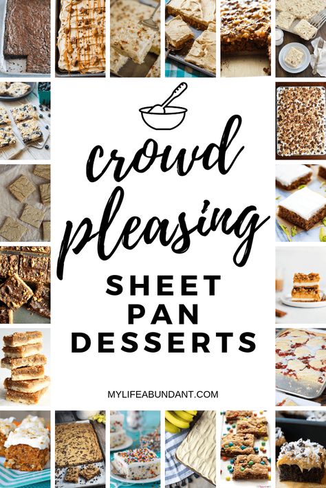 When it comes to pleasing a crowd, a sheet pan dessert is a perfect choice. So easy to make and travel with to any party or gathering. Dessert Recipes Shareable, Birthday Treats For A Crowd, Sheet Pan Desserts Recipes, Easy Sheet Pan Bars, Desserts For Large Crowds Easy, Desserts That Feed A Crowd, Easy Large Quantity Desserts, Desserts For Fundraisers, Easily Transportable Desserts