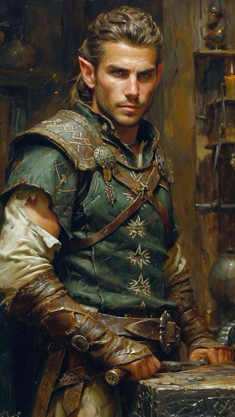 High Elves Dnd, Elven City, Leprechaun Costume, Elf Ranger, Dnd Npc, Male Elf, Arte Folk, Fantasy Heroes, Character Images