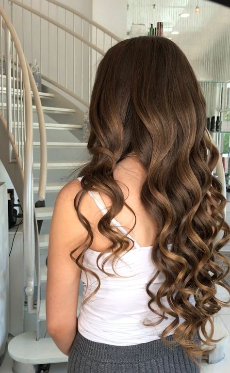 Loose Curls Long Hair Front View, Loose Curls Long Hair, Christmas Program, Curls For Long Hair, Front Hair Styles, Long Brown Hair, Loose Curls, Hair Highlights, Long Hair