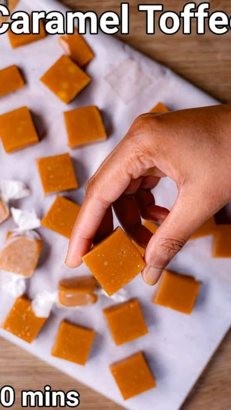 Caramel Chewy Candy, How To Make Soft Caramels, Homemade Chewy Caramel, How To Make Candy Videos, Yummy Homemade Snacks, Chewy Caramel Candy, How To Make Toffee Candy, Snacks That Can Be Stored, Home Made Caramel Candy