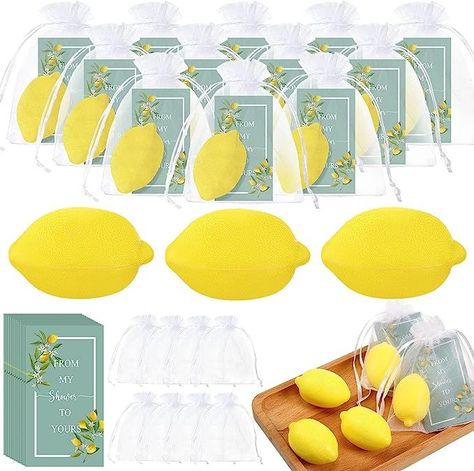 Lounsweer Set of 50 Wedding Lemon Soap Favors Mini Lemon Bridal Shower Favors Natural Lemon Shaped Soap Bar with from My Shower to Yours Cards and White Organza Bags for Party Baby Shower Decorations Lemon Party Favors, Wedding Lemon, Italian Bridal Showers, From My Shower To Yours, My Shower To Yours, Bridal Shower Favors Cheap, Lemon Themed Bridal Shower, Flower Wedding Ring, Lemon Soap