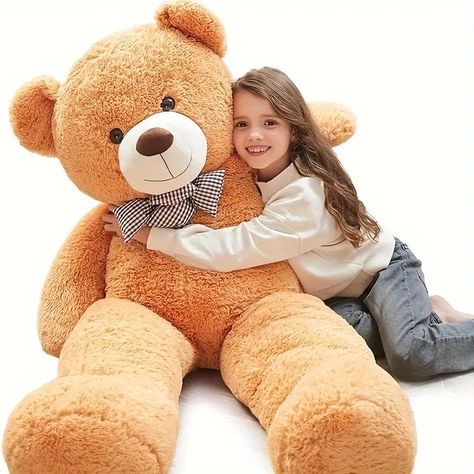 Giant Teddy Bear Stuffed Animals Life Size Bear Big Bear - Temu Jumbo Teddy Bear, Giant Stuffed Animals, Large Teddy Bear, Giant Plush, Cheer Bear, Big Teddy Bear, Giant Teddy Bear, Unicorn Stuffed Animal, Giant Teddy