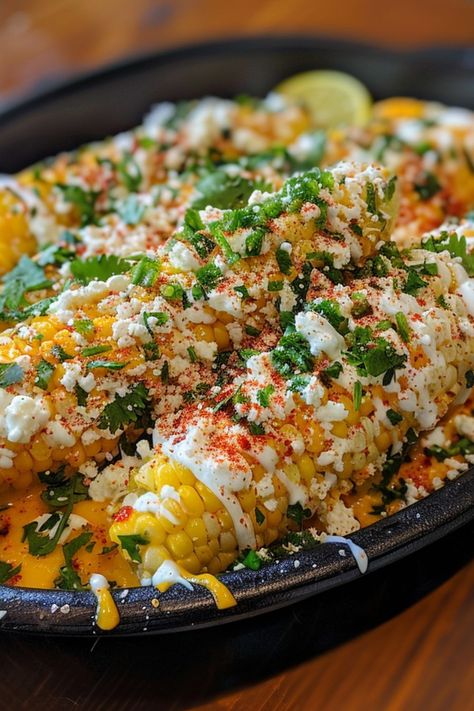 Mexican Street Corn (Elote) is a delicious and nutritious choice for any mealtime! 🌽🇲🇽 Made with grilled corn, creamy mayo, and tangy lime, this dish is a delightful blend of bold flavors and rich texture. Quick to prepare and bursting with zesty goodness, Mexican Street Corn is perfect for a refreshing snack or special treat. Indulge in this vibrant twist on a classic favorite today! 😋🌿 #MexicanStreetCorn #Elote #HealthyEating #BoldFlavors Corn Aesthetic, Mexican Street Corn Elote, Corn Elote, Corn In The Oven, Mexican Corn Salad, Mexican Street Food, Refreshing Snacks, Delicious Seafood Recipes, Mexican Corn