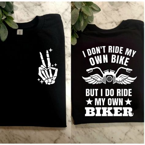 Cool Design! On Unisex Gildan Short Sleeve Shirt What To Wear On A Motorcycle Ride Women, Cute Motorcycle Outfits For Women, Lady Biker Outfits, Motorcycle Outfits For Women, Sunflower Cricut, Biker Chic Fashion, Biker Clothes, Biker Chick Outfit, Biker Chick Style