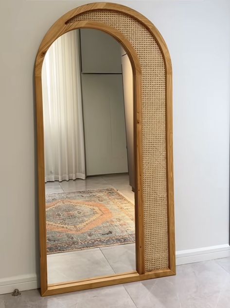 Rattan Room Decor, Cozy Mirror Corner, Rattan Mirror Wall Decor, Best Greige Paint, Best Greige, Modern African Decor, Metal Room Divider, Bedroom Nook, Greige Paint Colors