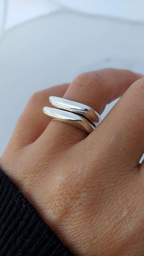 Square Silver Rings, Mother’s Ring, Handmade Silver Rings, Rings With Stones, Asymmetrical Ring, Ring Geometric, Modern Silver Jewelry, Chunky Silver Rings, Rings Ideas