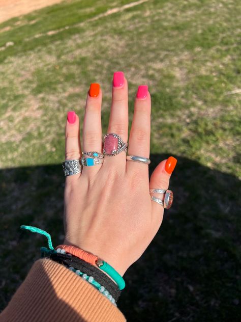 Lexi Hidalgo Rings, Lexi Hidalgo Jewelry, Lexi Hidalgo Nails, Lexi Nails, Lexi Hidalgo, Nail Summer, Acrylic Nail Shapes, Colorful Nail, Muslimah Fashion Outfits