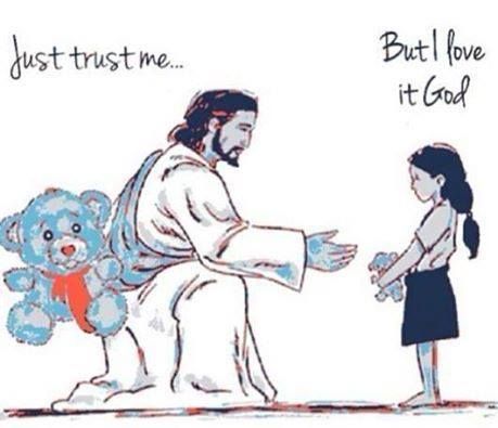 He has a better plan for us, if only we let go & trust Him. "Just trust me. But I love it, God." Teddy Bear Christian Things, Ayat Alkitab, Spiritual Inspiration, Jesus Loves, Quotes About God, God Is Good, Way Of Life, Trust God, I Love It