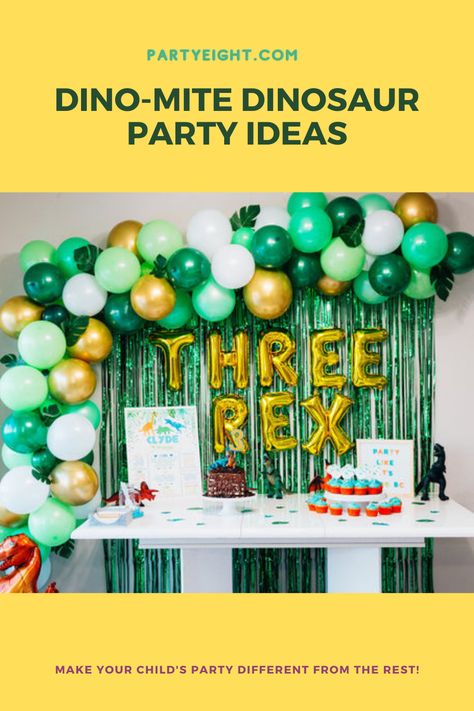 Best party ideas for Dinosaur themed birthday party. Everything you need to know about the Dino-mite party planning , party decor, and party supplies. Dinosaur Party Ideas, Best Party Ideas, Planning Party, Dinosaur Cupcakes, Dinosaur Party Supplies, Dinosaur Balloons, Party Ideas For Kids, Dinosaur Themed Birthday Party, Dino Birthday Party