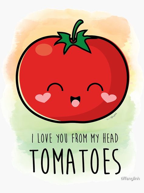 Tomato Cute Drawing, Tomato Drawing, Cute I Love You, I Love You Drawings, Cartoon Monkey, Cute Puns, Trending Pins, Funny Doodles, Funny Picture Quotes