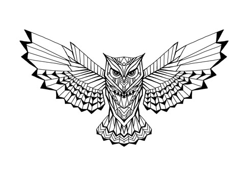 Owl Tattoo Chest, Geometric Owl Tattoo, Owl Tattoo Drawings, Tato Flash, Vogel Tattoo, Geometric Owl, Owl Tattoo Design, Eagle Tattoos, Tatuaje A Color