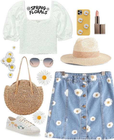 Daisy Outfit Aesthetic, Daisy Aesthetic Outfit, Daisy Outfit, Homemade Clothes, Spring Daisy, Spring Street Style, 7th Grade, Outfit Maker, Vintage Vibe