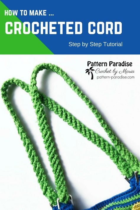 Tutorial: How to make a Crocheted Cord perfect for purse straps, belts, ties and more! | Pattern Paradise #crochet #patternparadisecrochet #tutorial #crochettutorial #diy #howto Diy Purse Strap Ideas, Crochet Purse Handles Ideas, Bag Handles Crochet, Crochet Cord For Bags, Handles For Crochet Bags, Crocheted Purse Straps, Crochet Bag Handles Ideas, Crochet Handles For Bags Free Pattern, Crochet Purse Handles Free Pattern