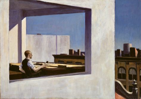 Artist: Edward Hopper (American, Nyack, New York 1882–1967 New York) Date: 1953 Medium: Oil on canvas Hooper Edward, Edward Hooper, Hopper Paintings, Edward Hopper Paintings, Yellow Landscape, Hopper Art, Small City, Edward Hopper, Hur Man Målar