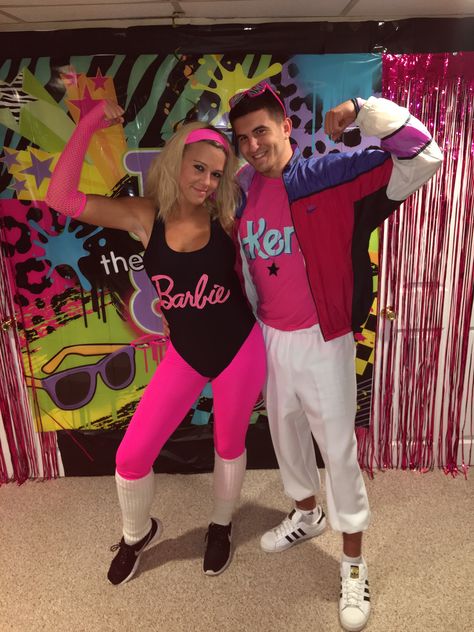 Barbie and Ken workout costume Barbie And, Workout Costume, Barbie And Ken Costume, Barbie Halloween Costume, Halloween Parejas, Barbie Halloween, Diy Halloween Costumes For Women, Couples Halloween Outfits, Holloween Costume