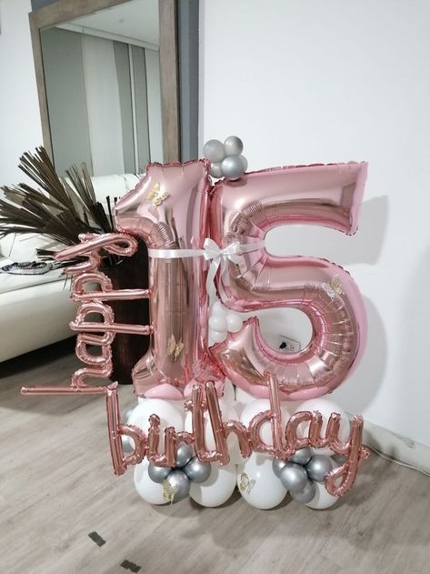 15 Ballon Arrangement, Xv Balloon Decorations, 15 Birthday Balloon Bouquet, 15 Balloon Bouquet, 15 Birthday Balloons, Birthday Balloons Bouquet, 15 Balloons, Cheap Bouquet, 15th Birthday Decorations