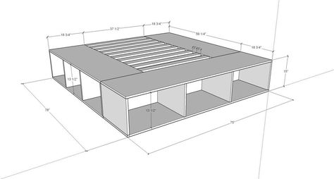 Bedframe Ideas Head Boards, Wooden Bed Frame Diy, King Size Bed Frame Diy, First Woodworking Project, Diy King Bed, Diy King Bed Frame, Diy Bed Frame Easy, King Size Bed Designs, King Size Storage Bed