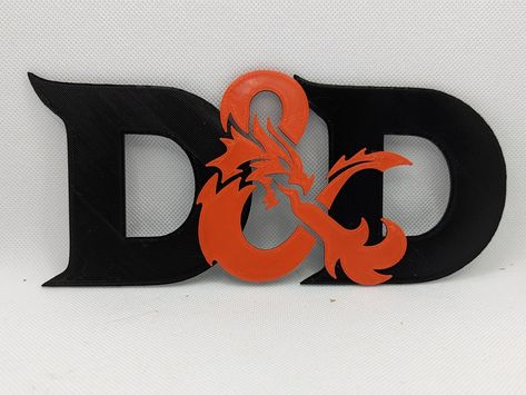 3D Dungeons and Dragons D&D Logo Sign - Etsy Ireland Dungeons And Dragons Font, Dd Logo, Dungeons And Dragons Art, D Logo, 3d Artwork, Logo Sign, A Sign, 3d Printed, Dungeons And Dragons