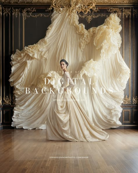 ✨Baroque Silk Collection: featuring exquisite digital backgrounds of silk chiffon draped in lavish baroque settings. ✨These backdrops are perfect for wedding photography, fashion editorials, and sophisticated maternity visuals, offering a luxurious canvas for digital composites. The rich textures and dramatic folds create an atmosphere of decadence ideal for artists seeking to add a touch of elegance to their projects. 🛍️Shop at the link in bio.🥰 Mom Photoshoot, Academy Design, Photoshoot Set, Wedding Draping, Photography Studio Design, Content Studio, Maternity Photography Studio, Painted Backdrops, Bridal Theme