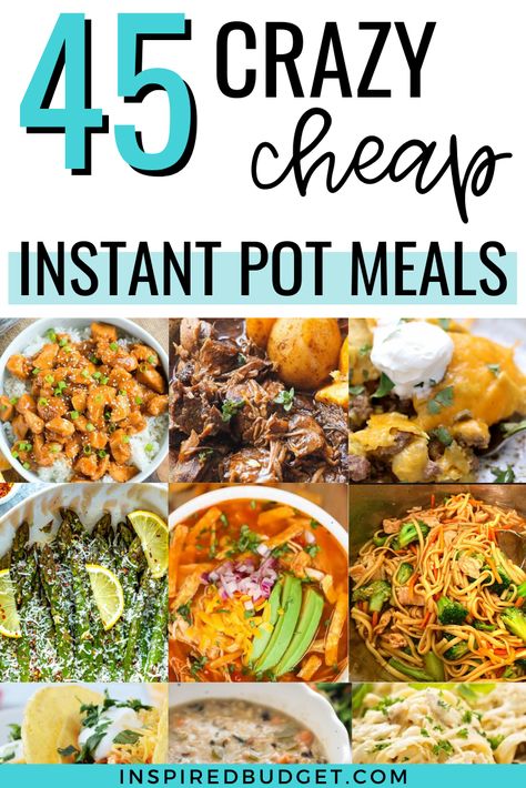 The easiest instant pot meals to feed your family on a budget. #cheapinstantpotrecipes #instantpotmeals #instantpotmealsonabudget Instant Pot Meals For 2, Instant Pot On A Budget, Instant Pot Recipes Large Family, Affordable Instant Pot Recipes, Meals For Two Instant Pot, One Person Instant Pot Meals, Family Dinner Instant Pot, All In One Instant Pot Meals, Frugal Instant Pot Recipes