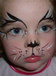 Cat Face Paint Easy, Wolf Face Paint, Carnaval Make-up, Obličejové Masky, Kitty Face Paint, Bodysuit Tattoos, Cats Face, Christmas Face Painting, Face Painting Easy