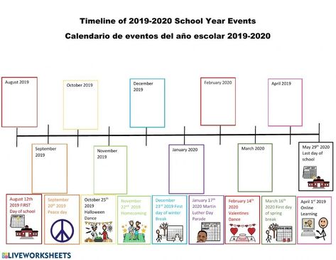 School Year Timeline Worksheet Timeline Worksheet, Personal Timeline, Life Timeline, Student Skills, Maze Worksheet, Historical Timeline, Worksheet For Kids, 25 September, 12 October