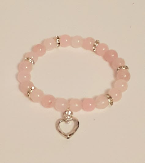 Open To Love, Pretty Jewelry Necklaces, Open Rose, Rose Quartz Bracelet, Beads Bracelet Design, Handmade Jewelry Tutorials, Girly Accessories, Rose Quartz Beads, Quartz Beads