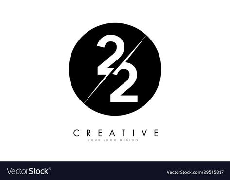 22 Logo Design Number, 2 Number Logo Design, 22 Logo Design, 2 Number Logo, Number Logo Design, Number Logo, Circle Background, Creative Logo Design, 2 Number