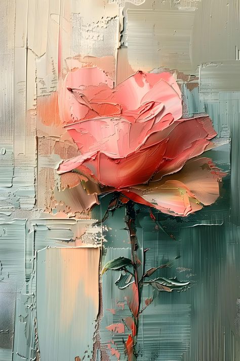 Spectacular rose painted in oil, printable digital art, with neutral colors and in different formats so that they look perfect on any wall in your house. Rose Texture Painting, Roses On Canvas, Oil Painting Aesthetic, Wall Decor Neutral, Rose Oil Painting, Western Wall Art, Abstract Flower Art, Scrapbook Background, Oil Painting Flowers